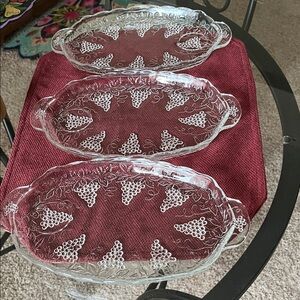 Anchor Hocking Clear Glass Serving Platters